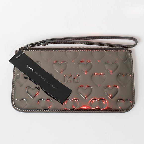 NWT Marc Jacobs silver heart mirror wristlet - Picture 2 of 2